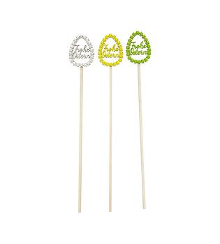 Stick frohe ostern egg ply wood 6.8x0.8x48cm C/3 FSC 100%