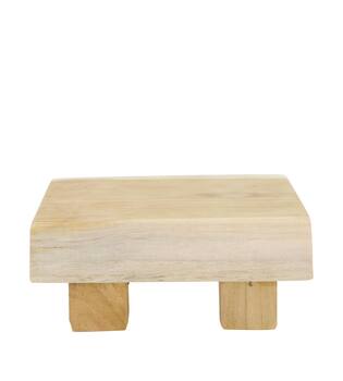 Tray square teak wood on feet 15x15x6cm FSC 100% - Natural