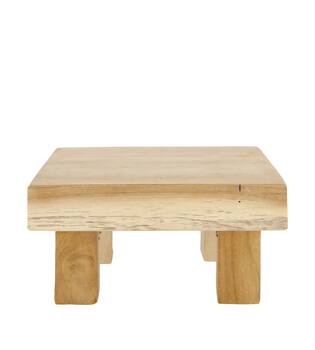 Tray square teak wood on feet 18x18x9cm FSC 100%