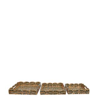 Tray square mdf 38x38x7.5cm S/3 FSC 100%