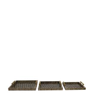 Tray square mdf / bamboo 38x38x6cm S/3 FSC 100%