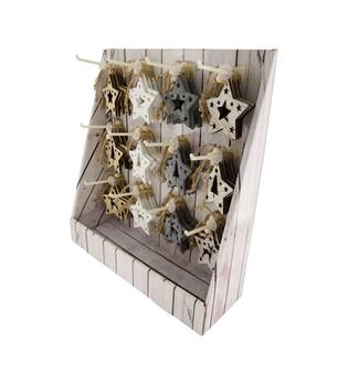 Hanger star poplar wood 10x0.5x10cm  FSC 100% - Multi