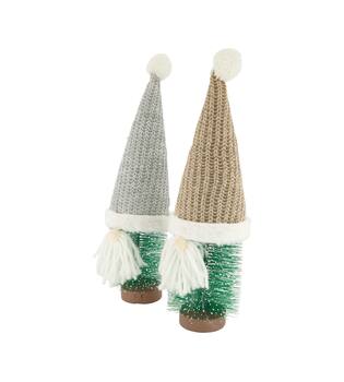 Figurine tree on mdf with hat fabric 12x12x39cm C/2 FSC 100%