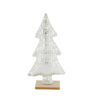 Statue tree mdf with fabric 14x5x28cm FSC 100% - Silver
