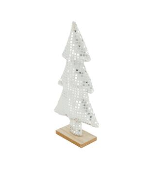 Statue tree mdf with fabric 14x5x28cm FSC 100% - Silver
