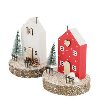 Figurine house mdf 9.5x9.5x12cm FSC 100% - White