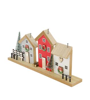 Figurine house mdf 30x5x14cm FSC 100% - Red