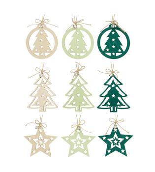 Hanger star tree plywood 11x0.3x13cm A/9 FSC 100%