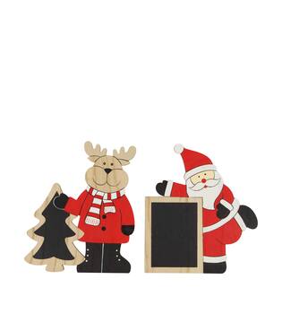 Blackboard reindeer santa plywood 17x0.7x19.6cm A/2 FSC 100%