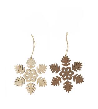 Hanger snowflake plywood 17x0.5x19cm  FSC 100% - Brown