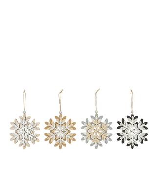 Hanger snowflake plywood 14.7x0.6x15cm FSC 100% - Natural