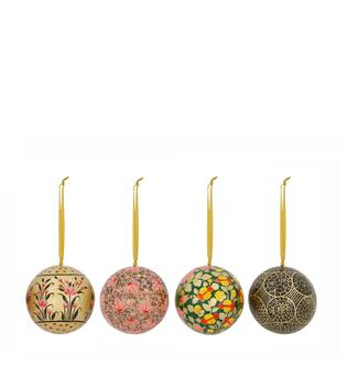 Bauble paper mache with hanger 10x10x10cm  FSC Recycled 100% - Multi
