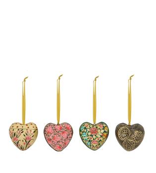 Hanger heart paper mache 8.5x7.5x5cm FSC Recycled 100% - Multi