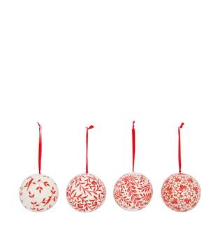 Bauble paper mache with hanger 10x10x10cm FSC Recycled 100% - Red