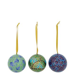 Bauble paper mache with hanger 7x7x7cm A/3 FSC Recycled 100%