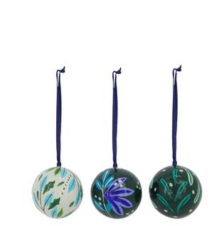 Bauble paper mache with hanger 7x7x7cm A/3 FSC Recycled 100%