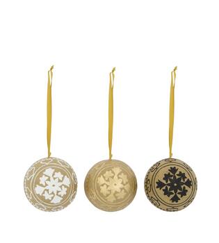 Bauble paper mache with hanger 7x7x7cm C/3 FSC Recycled 100%