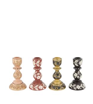 Dinnercandle holder paper mache with metal cup 9.5x9.5x16cm A/4 FSC Recycled 100%