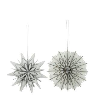 Hanger paper with glitter 15x15x3cm FSC Mix 100% - Silver