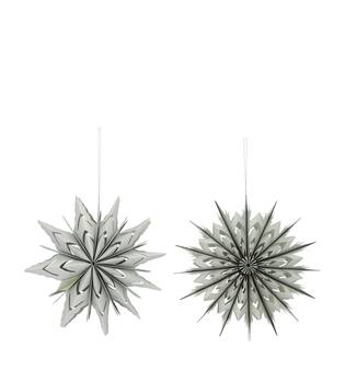 Hanger paper with glitter 30x30x7cm FSC Mix 100% - Silver