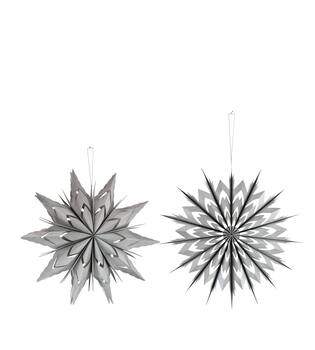 Hanger paper with glitter 50x50x10cm  FSC Mix 100% - Silver