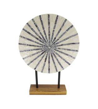 Statue round capiz  mdf 35x35x50cm FSC 100% - White