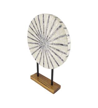 Statue round capiz  mdf 35x35x50cm FSC 100% - White
