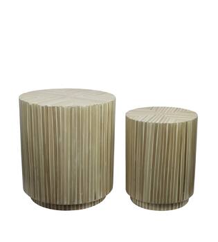 Table round bamboo / mdf 47x47x52cm S/2 FSC 100%