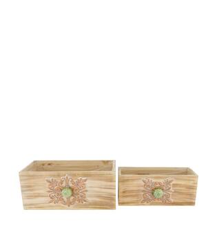 Planter plywood with plastic 28x16.5x12cm S2 FSC 100% - Natural