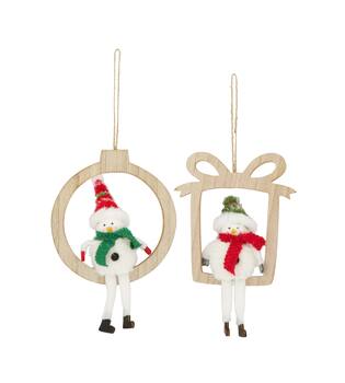 Hanger snowman plywood 15x32x0.9cm  FSC 100% - Multi
