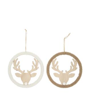 Hanger reindeer teddy plywood 27x27x1cm C/2 FSC 100%