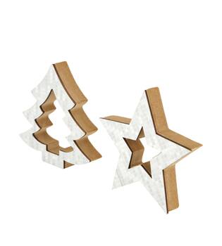 Figurine star tree mdf 12x2.2x12cm  FSC 100% - Silver