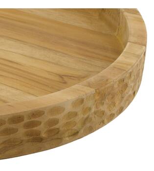Tray round teak wood 38x38x4cm FSC Recycled 100% - Natural