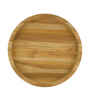 Tray round teak wood 38x38x4cm FSC Recycled 100% - Natural