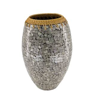 Vase rattan 28x28x43cm FSC 100% - Grey