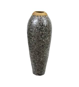 Vase rattan 26x26x65cm FSC 100% - Grey