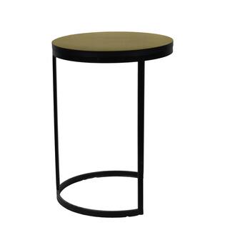 Table round metal  mdf 38x38x52cm FSC 100% - Black