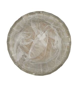 Planter round pine wood with plastic 29x29x11cm FSC 100% - Grey