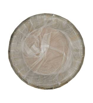 Planter round pine wood with plastic 33x33x12cm FSC 100% - Grey