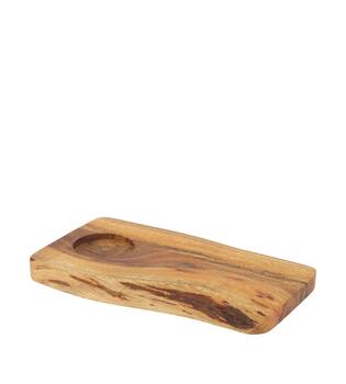 Plate rectangular with coffee cup holder acacia wood 22x11x1.5cm FSC 100%