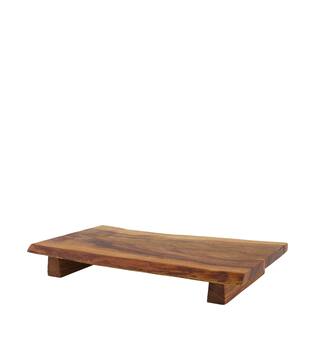 Plate rectangular acacia wood on feet 36x21x5cm FSC 100% - Natural