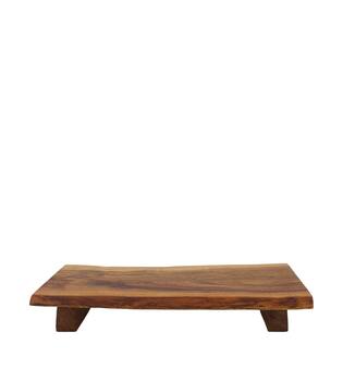 Plate rectangular acacia wood on feet 36x21x5cm FSC 100% - Natural