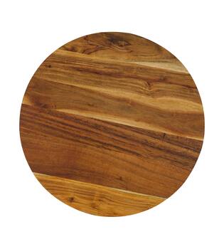 Plate round acacia wood on feet 38x38x6cm FSC 100% - Natural