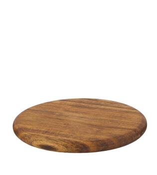 Coaster round acacia wood 10x10x4cm 4pc FSC 100% - Natural