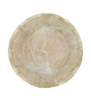 Planter round pine wood with plastic 29x29x11cm FSC 100% - Natural