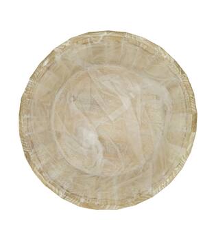 Planter round pine wood with plastic 33x33x12cm FSC 100% - Natural
