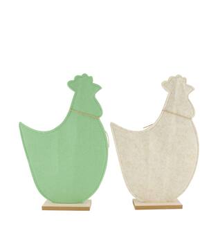 Figurine chicken felt mdf 26x6x39cm C2 FSC 100% - Green