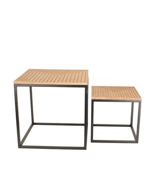 Table square metal / mdf 37x37x37cm S/2 FSC Mix 100%