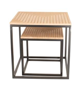 Table square metal / mdf 37x37x37cm S/2 FSC Mix 100%