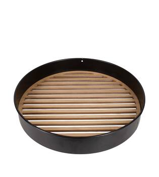Frame round stripes metal mdf 58x58x9cm FSC Mix 100% - Natural